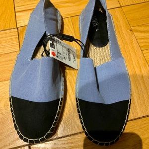 NWT Zara blue Jean espadrilles 7.5/38